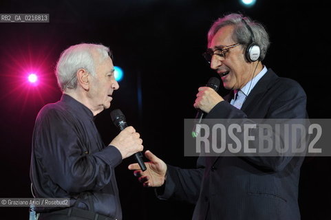 Venice 16/7/10 - The singer and composer Charles Aznavour in Concert with Franco Battiato in S.Mark Square musica cantante ©Graziano Arici/Rosebud2