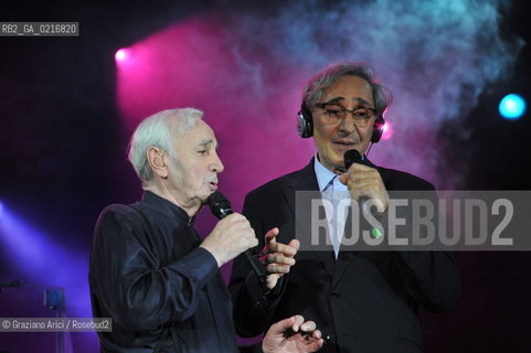 Venice 16/7/10 - The singer and composer Charles Aznavour in Concert with Franco Battiato in S.Mark Square musica cantante ©Graziano Arici/Rosebud2