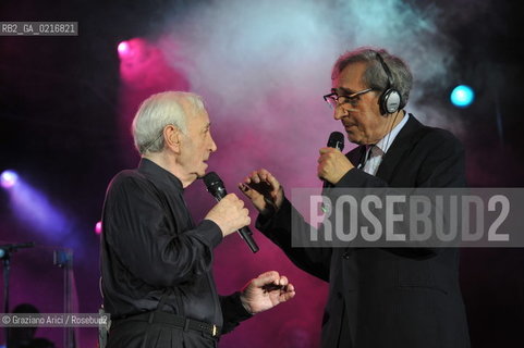 Venice 16/7/10 - The singer and composer Charles Aznavour in Concert with Franco Battiato in S.Mark Square musica cantante ©Graziano Arici/Rosebud2