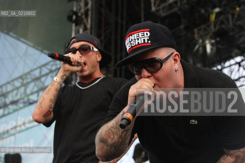 04/07/10 Mestre Parco S.Giuliano (Venice) - Heineken Jammin Festival : the rock band Gue Pequeno & Jake La Furia musica rock ©Graziano Arici/Rosebud2