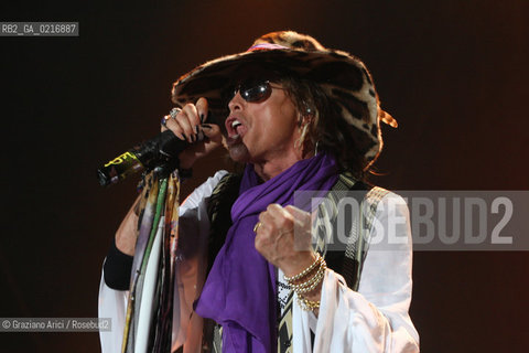 03/07/10 Mestre Parco S.Giuliano (Venice) - Heineken Jammin Festival : The rock group The Aerosmith : Steven Tyler musica rock ©Graziano Arici/Rosebud2