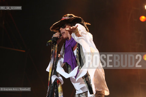 03/07/10 Mestre Parco S.Giuliano (Venice) - Heineken Jammin Festival : The rock group The Aerosmith : Steven Tyler musica rock ©Graziano Arici/Rosebud2