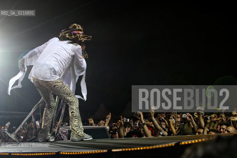 03/07/10 Mestre Parco S.Giuliano (Venice) - Heineken Jammin Festival : The rock group The Aerosmith : Steven Tyler musica rock ©Graziano Arici/Rosebud2
