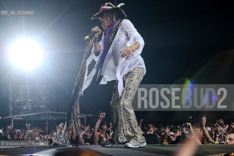 03/07/10 Mestre Parco S.Giuliano (Venice) - Heineken Jammin Festival : The rock group The Aerosmith : Steven Tyler musica rock ©Graziano Arici/Rosebud2