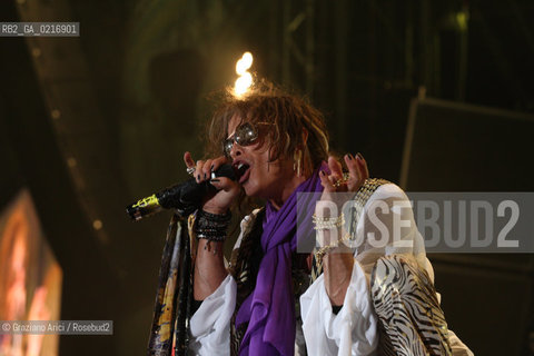 03/07/10 Mestre Parco S.Giuliano (Venice) - Heineken Jammin Festival : The rock group The Aerosmith : Steven Tyler musica rock ©Graziano Arici/Rosebud2