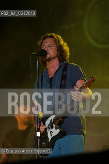 06/07/10 Mestre Parco S.Giuliano (Venice) - Heineken Jammin Festival: the rock band Pearl Jam : Eddie Vedder  musica rock ©Graziano Arici/Rosebud2