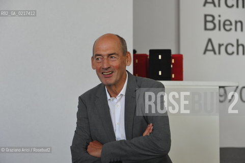 Venice 26/08/2010 -  12 Architecture Biennale: Palazzo delle Esposizioni - The architect Rem Koolhaas, La Biennale Golden Lion for Lifetime Achievement  -  Architettura architetti giardini leone oro carriera ©Graziano Arici/Rosebud2