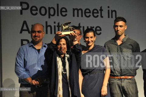 Venice 26/08/2010 -  12 Architecture Biennale: Palazzo delle Esposizioni - Golden Lion for the best National Participation to the Kingdom of Bahrain (Artiglierie dell’Arsenale) Reclaim Bahrain Urban Research Team (Tamadher Al Fahal; Muna Yateem; Fay Al Khalifa; Deena Ashraf; Fatema Al-Hammadi; Mohammed Al-Qari); LAPA (Harry Gugger; Leopold Banchini; Simon Chessex; Russell Loveridge; Ning Liu) and Camille Zakharia (photographer and engineer) and Mohammed Bu Ali (producer) -  Architettura architetti giardini leone oro carriera ©Graziano Arici/Rosebud2