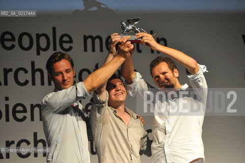 Venice 26/08/2010 -  12 Architecture Biennale: Palazzo delle Esposizioni - Silver Lion for a promising young participant of the Exhibition People meet in architecture to OFFICE Kersten Geers David Van Severen + Bas Princen 7 rooms 21 Perspectives-  Architettura architetti giardini leone ©Graziano Arici/Rosebud2