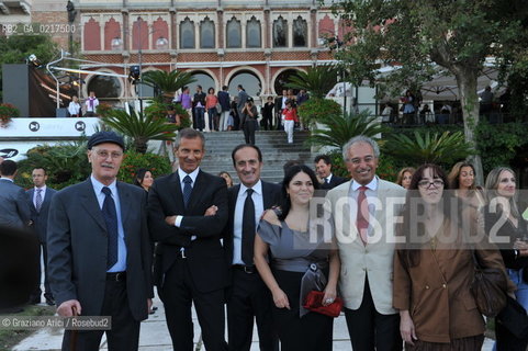 Venice 3/09/10 - The five writer finalist of the Campiello Prize: Antonio Pennacchi, Gianrico Carofiglio, Andrea Tomat, Michela Murgia, Gad Lerner and Laura Pariani in the Excelsio Hotel Lido Beach letteratura ©Graziano Arici/Rosebud2