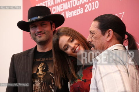 67th Venice International Film Festival - Venice September 1, 2010 - Film Machete - The director Robert Rodriguez with the actress Jessica Alba
