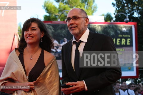 67th Venice International Film Festival - Venice September 1, 2010 - Red Carpet Opening Ceremony and film Black Swan - Jury member Gullielmo Arriaga with his wife.