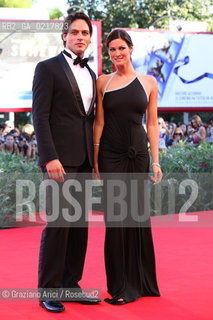 67th Venice International Film Festival - Venice September 1, 2010 - Red Carpet Opening Ceremony and film Black Swan - The actors Manuela Arcuri and Gabriel Garko. 