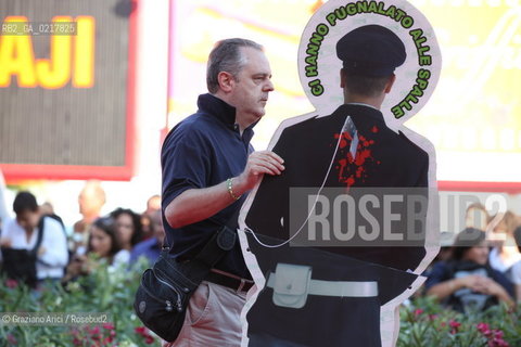 67th Venice International Film Festival - Venice September 1, 2010 - Red Carpet Opening Ceremony and film Black Swan - Italian Police strikes in front of the Cinema palace
