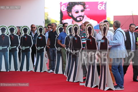 67th Venice International Film Festival - Venice September 1, 2010 - Red Carpet Opening Ceremony and film Black Swan - Italian Police strikes in front of the Cinema palace