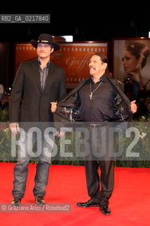 67th Venice International Film Festival - Venice September 1, 2010 - Red Carpet of the Film Machete - The director Robert Rodriguez with the actor Danny Trejo