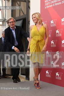 67th Venice International Film Festival - Venice September 2, 2010 - Art critic Vittorio Sgarbi with his friend porn actress Vittoria Risi