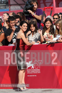 67th Venice International Film Festival - Venice September 2, 2010 - Red Carpet of the film La Pecora Nera - The actress Maya Sansa..