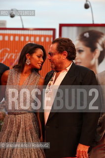 67th Venice International Film Festival - Venice September 2, 2010 - Red Carpet of the film Miral - The director Julian Schnabel with the writer Rula Jebreal
