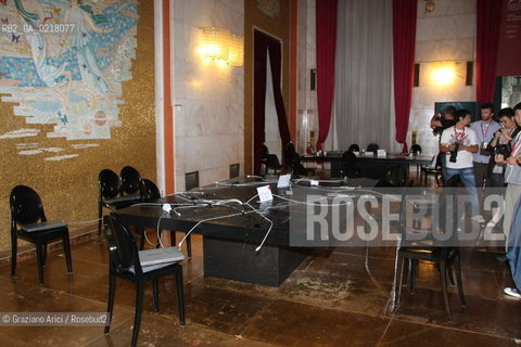 67th Venice International Film Festival - Venice September 3, 2010 - Press room closed for water damage during a big storm