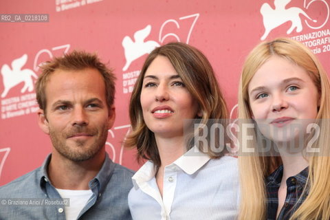 67th Venice International Film Festival - Venice September 3, 2010 - Photocall of the film Somewhere - The Director Sofia Coppola (center) with the actor Stephen Dorff and the actress Elle Fanning