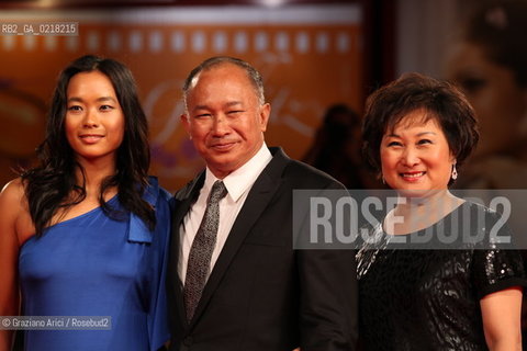 67th Venice International Film Festival - Venice September 3, 2010 - Red Carpet of the film Jianyu (Reign of Assassins) And The Golden Lion For Lifetime Achievement to John Woo. The director John Woo with actress Angeles Woo and his wife Annie Woo