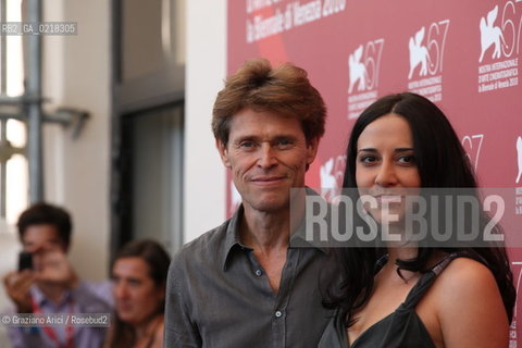 67th Venice International Film Festival - Venice September 4, 2010 - Photocall of the film A Woman - The director Giada Colagrande with the actor Willem Dafoe