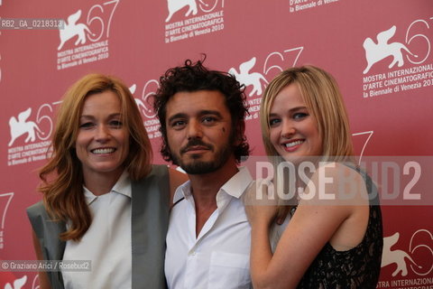 67th Venice International Film Festival - Venice September 4, 2010 - Photocall of the film A Woman - Actress Jess Weixler, Michele Venitucci and the actress Stefania Rocca