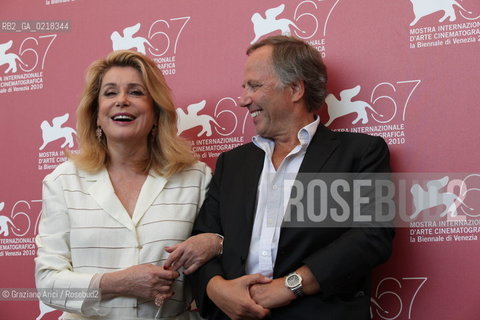 67th Venice International Film Festival - Venice September 4, 2010 - Photocall of the film Potiche - actors Fabrice Luchini and Catherine Deneuve