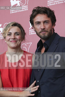 67th Venice International Film Festival - Venice September 5, 2010 - Photocall of the film Come un Soffio - The director Michela Cescon, Alessio Boni actor.