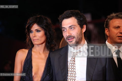 67th Venice International Film Festival - Venice September 5, 2010 - Red Carpet of the film Vallanzasca - Gli Angeli Del Male - The actors Filippo Timi with Valeria Solarino