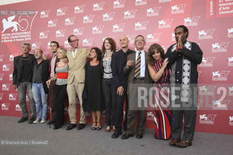 67th Venice International Film Festival - Venice September 7, 2010 - Photocall of the film Into Paradise - The director Paola Randi (second right) and the cast