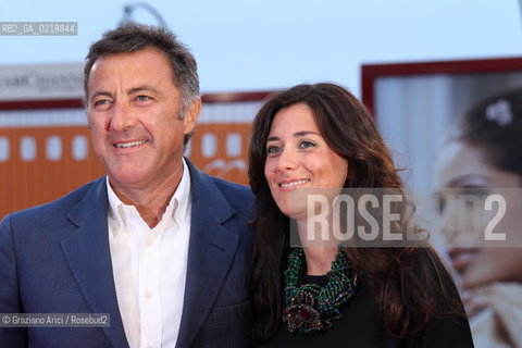 67th Venice International Film Festival - Venice September 7, 2010 - Red Carpet of the film Noi Credevamo - Actor Luca Barbareschi with his partner.