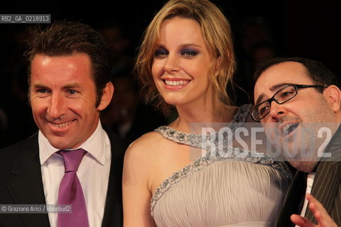 67th Venice International Film Festival - Venice September 7, 2010 - Red Carpet of the film Balada Triste De Trompeta - (L-R) Actor Antonio de la Torre, actress Carolina Bang, actor Carlos Areces