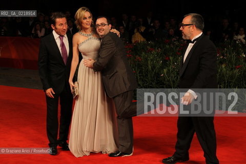 67th Venice International Film Festival - Venice September 7, 2010 - Red Carpet of the film Balada Triste De Trompeta - (L-R) Actor Antonio de la Torre, actress Carolina Bang, actor Carlos Areces and director Alex de la Iglesia