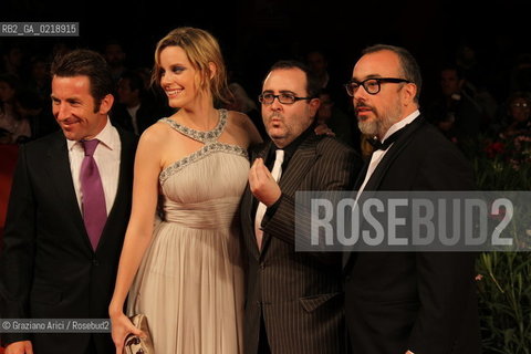 67th Venice International Film Festival - Venice September 7, 2010 - Red Carpet of the film Balada Triste De Trompeta - (L-R) Actor Antonio de la Torre, actress Carolina Bang, actor Carlos Areces and director Alex de la Iglesia