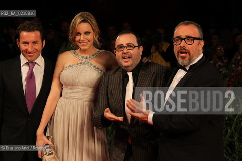 67th Venice International Film Festival - Venice September 7, 2010 - Red Carpet of the film Balada Triste De Trompeta - (L-R) Actor Antonio de la Torre, actress Carolina Bang, actor Carlos Areces and director Alex de la Iglesia