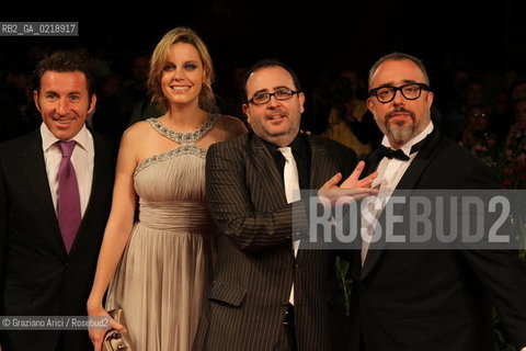 67th Venice International Film Festival - Venice September 7, 2010 - Red Carpet of the film Balada Triste De Trompeta - (L-R) Actor Antonio de la Torre, actress Carolina Bang, actor Carlos Areces and director Alex de la Iglesia