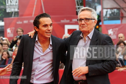 67th Venice International Film Festival - Venice September 8, 2010 - Red Carpet of the film Sorelle Mai - The director Marco Bellocchio (right), actor Pier Giorgio Bellocchio