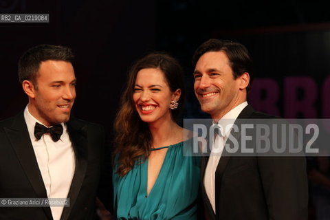 67th Venice International Film Festival - Venice September 8, 2010 - Red Carpet of the film The Town - (L-R) The director Ben Affleck, actress Rebecca Hall, actor Jon Hamm