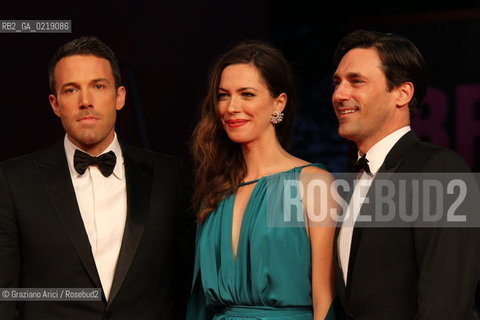 67th Venice International Film Festival - Venice September 8, 2010 - Red Carpet of the film The Town - (L-R) The director Ben Affleck, actress Rebecca Hall, actor Jon Hamm