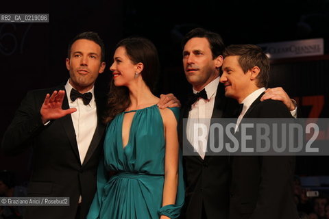 67th Venice International Film Festival - Venice September 8, 2010 - Red Carpet of the film The Town - (L-R) The director Ben Affleck, actress Rebecca Hall, actors Jon Hamm and Jeremy Renner