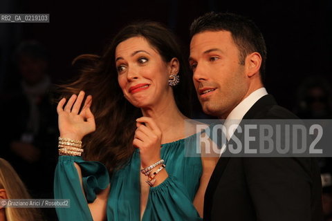 67th Venice International Film Festival - Venice September 8, 2010 - Red Carpet of the film The Town - The director Ben Affleck with the actress Rebecca Hall
