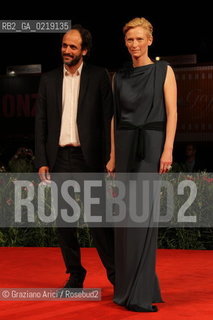 67th Venice International Film Festival - Venice September 8, 2010 - Red Carpet of the film Venus Noire - Tilda Swinton actress, Luca Guadagnino director