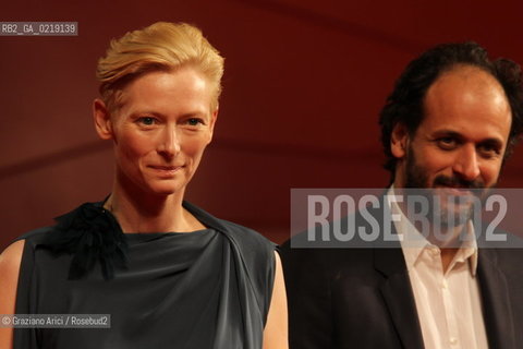 67th Venice International Film Festival - Venice September 8, 2010 - Red Carpet of the film Venus Noire - Tilda Swinton actress, Luca Guadagnino director