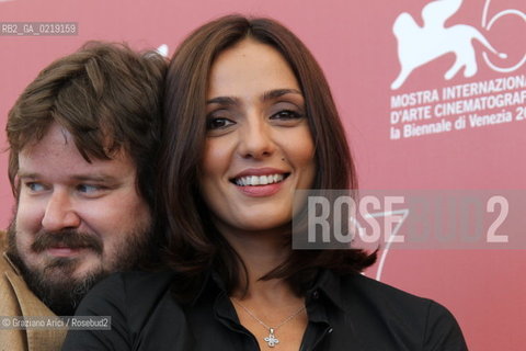 67th Venice International Film Festival - Venice September 9, 2010 - Photocall of the film Notizie degli Scavi - Actors Giuseppe Battiston with Ambra Angiolini.