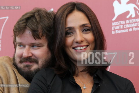 67th Venice International Film Festival - Venice September 9, 2010 - Photocall of the film Notizie degli Scavi - Actors Giuseppe Battiston with Ambra Angiolini.