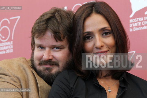 67th Venice International Film Festival - Venice September 9, 2010 - Photocall of the film Notizie degli Scavi - Actors Giuseppe Battiston with Ambra Angiolini.