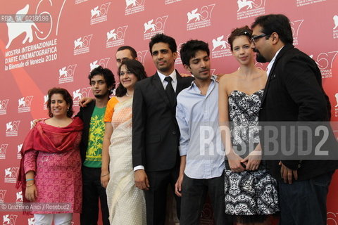 67th Venice International Film Festival - Venice September 9, 2010 - Photocall of the film That Girl In Yellow Boots - The director Anurag Kashyap with the cast