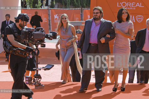 67th Venice International Film Festival - Venice September 9, 2010 - Red Carpet of the film Notizie degli Scavi - Actors Giuseppe Battiston and Ambra Angiolini